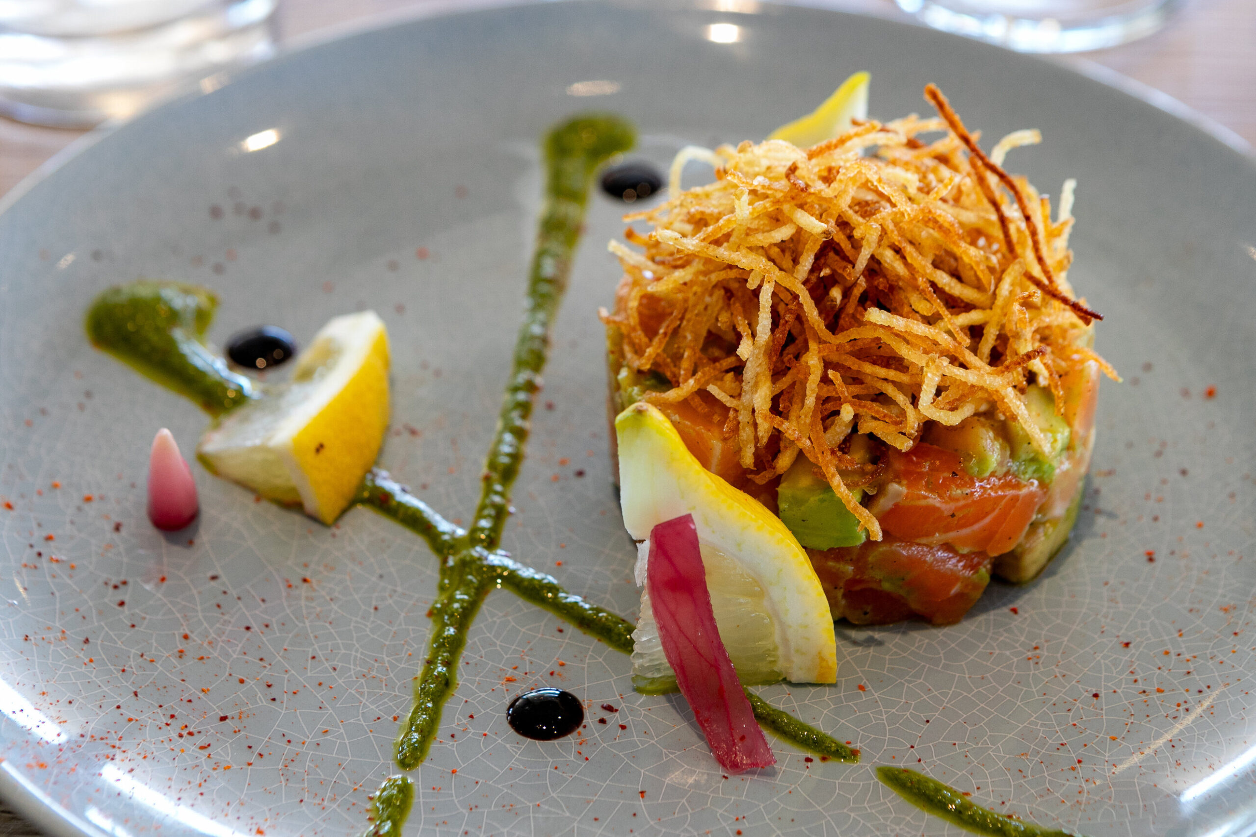 tartare de saumon sur le bassin d'arcachon